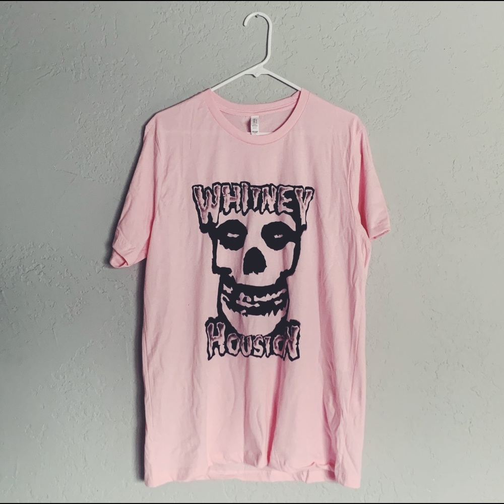 Pink Whitney Houston Misfits T Shirt